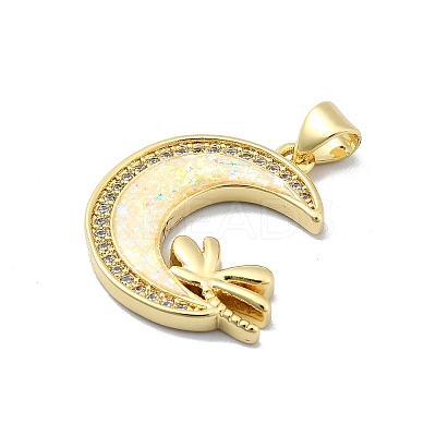 Brass Micro Pave Clear Cubic Zirconia Pendants KK-A221-18G-G-1
