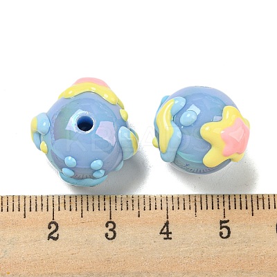 Hand Painted Opaque Acrylic with Enamel Beads MACR-D031-04D-1