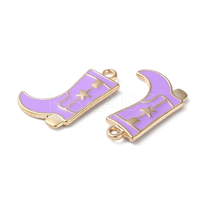 Rack Plating Alloy Enamel Pendants ENAM-G225-01G-1