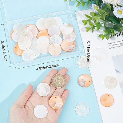 42Pcs 3 Styles Natural Capiz Shell & Freshwater Shell Pendants FIND-CN0001-21-1