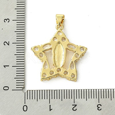 Brass Micro Pave Clear Cubic Zirconia Pendants KK-H472-38B-G-1