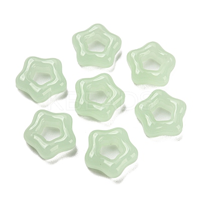 Glass Imitation Jade Beads GLAA-Q097-01-1