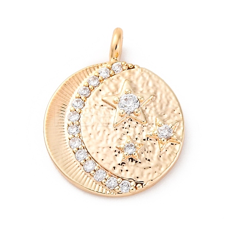 Brass Micro Pave Cubic Zirconia Pendants KK-D360-08G-1