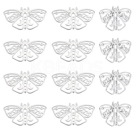 12Pcs 304 Stainless Steel Pendants STAS-DC0011-17-1