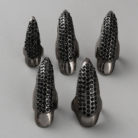 Alloy Rhinestone Women Finger Nail Rings RJEW-WH0002-24B-1
