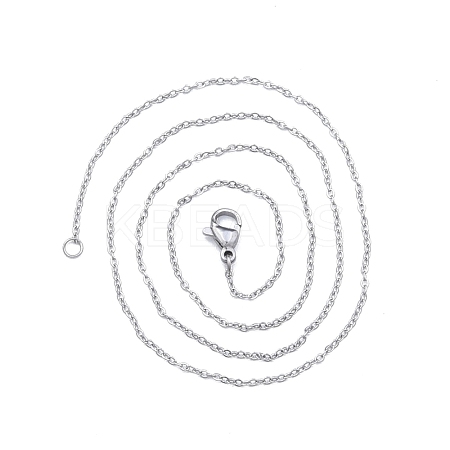 Non-Tarnish 304 Stainless Steel Cable Chains Necklace for Men Women NJEW-N050-A02-S12-1
