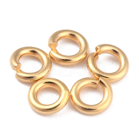 Rack Plating Brass Open Jump Rings KK-O139-18K-G-1