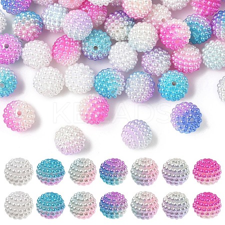 80Pcs 4 Colors Imitation Pearl Acrylic Beads OACR-YW0002-57-1