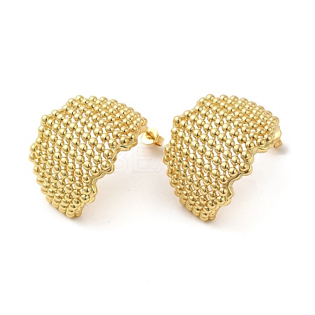 Rack Plating Brass Hollow Twist Stud Earrings for Women EJEW-D073-03G-1