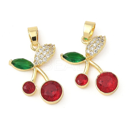 Brass Micro Pave Cubic Zirconia Pendants KK-S529-01G-1