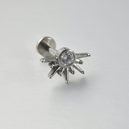 Titanium Alloy Pave Clear Cubic Zirconia Cartilage Earrings FS-WG3AB2A-02-1