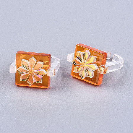 Transparent Resin Cuff Rings RJEW-T017-02-1