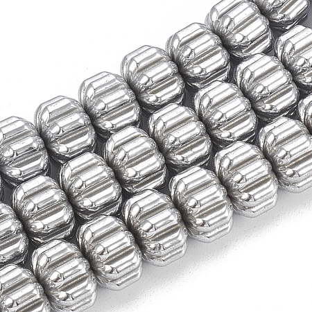 Electroplate Non-magnetic Synthetic Hematite Corrugated Beads Strands G-T061-108K-1