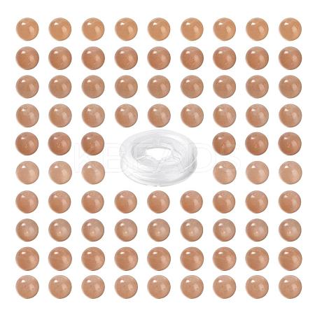 100Pcs 8mm Grade AAA Natural Gemstone Sunstone Round Beads DIY-LS0002-56-1