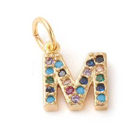 Brass Micro Pave Colorful Cubic Zirconia Charms LS-ZIRC-F092-01-M-1