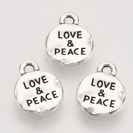 Tibetan Style Alloy Pendants X-TIBEP-T009-24AS-RS-1