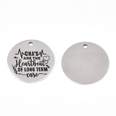 Non-Tarnish 201 Stainless Steel Pendants LS-STAS-T064-38P-24-1