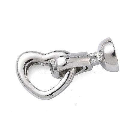 Heart Brass Fold Over Clasps KK-Z143-14P-1