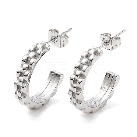 Non-Tarnish 304 Stainless Steel Round Stud Earrings EJEW-A104-30P-1