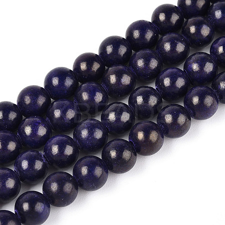 Dyed Natural Mashan Jade Round Beads Strands G-T139-6mm-67H-1