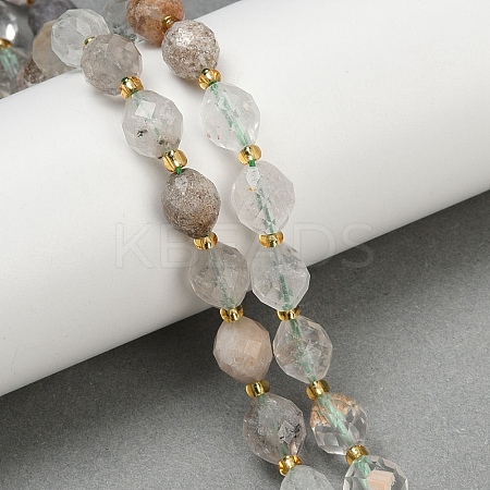 Natural Green Lodolite Quartz  Beads Strands G-N342-149A-1