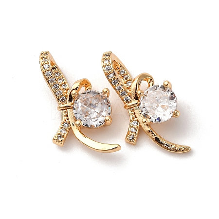 Brass Micro Pave Cubic Zirconia Pendants KK-Z112-09G-1
