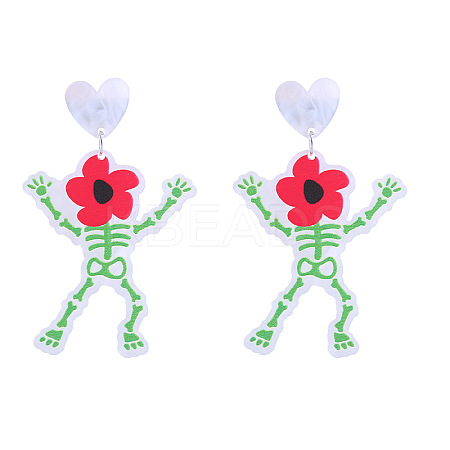 Halloween Acrylic Dangle Stud Earrings FS-WGAFD0C-04-1