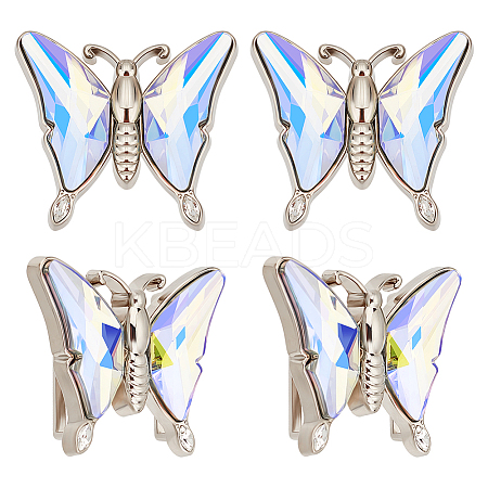 4Pcs Alloy & Glass Buckle BUTT-GA0001-05-1