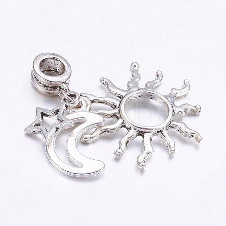 Tibetan Style Alloy European Dangle Charms PALLOY-JF00330-1