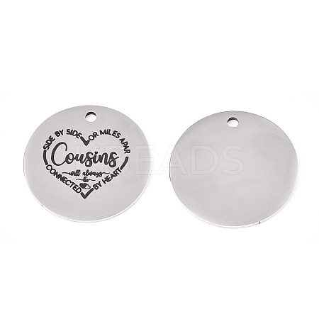 Non-Tarnish 201 Stainless Steel Pendants STAS-T064-38P-17-1