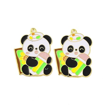Golden Plated Alloy Enamel Pendants ENAM-Z017-11G-02-1