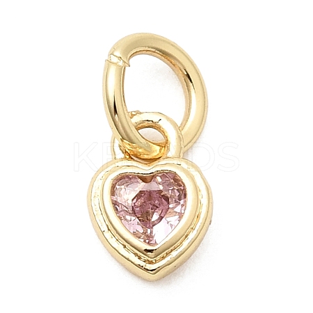 Brass Cubic Zirconia Charms LS-KK-G554-02C-03-1