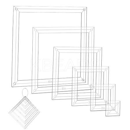 6Pcs 6 Styles Transparent Acrylic Sewing Template AJEW-NB0007-76C-1