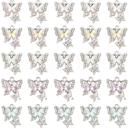 10Pcs 5 Colors Alloy Resin Pendants FIND-YW0009-78-1