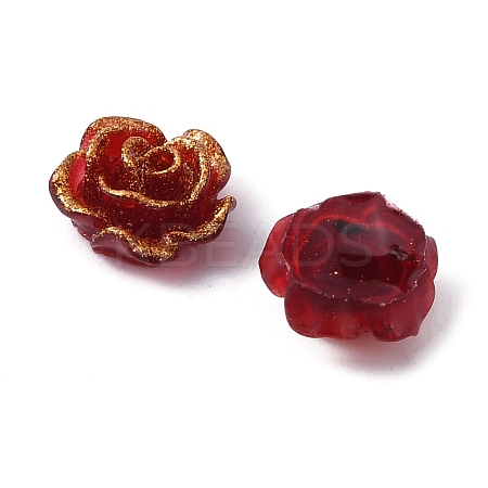 Camellia Resin Cabochons MRMJ-WH0064-51B-12-1