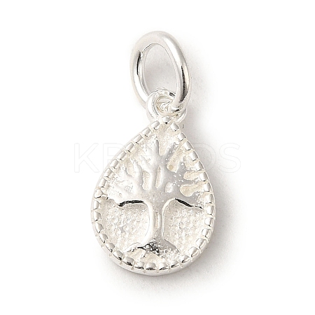 925 Sterling Silver Teardrop with Tree of Life Charms STER-K180-04S-1