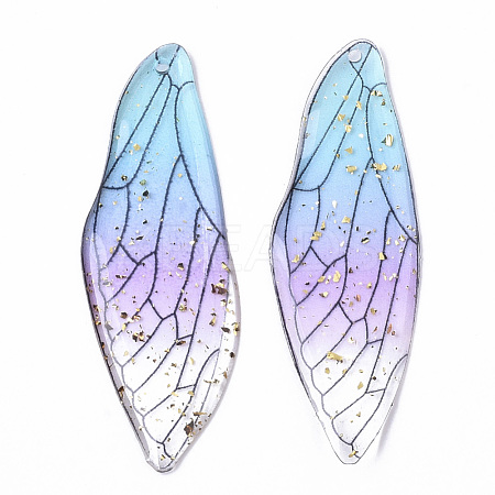 Transparent Epoxy Resin Big Pendants RESI-T046-01D-1
