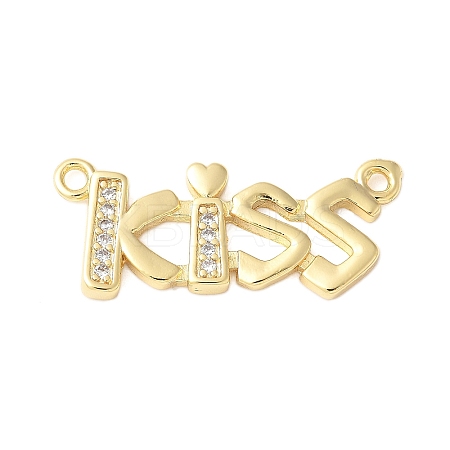 Brass Micro Pave Clear Cubic Zirconia Links KK-D357-03F-G-1