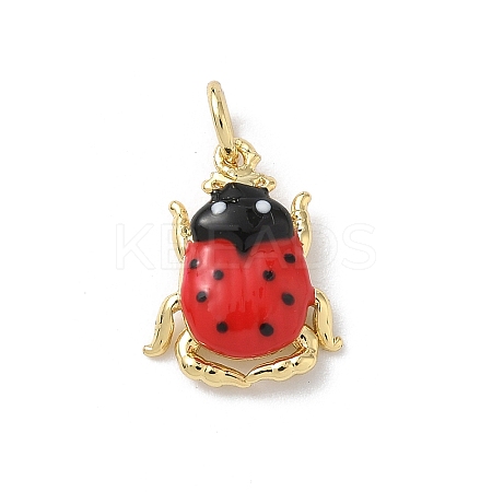 Insect Themes Brass Enamel Pendants X-KK-B155-01B-01G-1