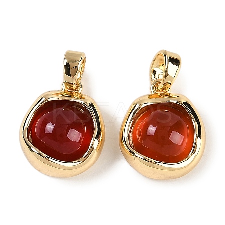 Natural Carnelian(Dyed & Heated) Charms KK-P283-51G-1