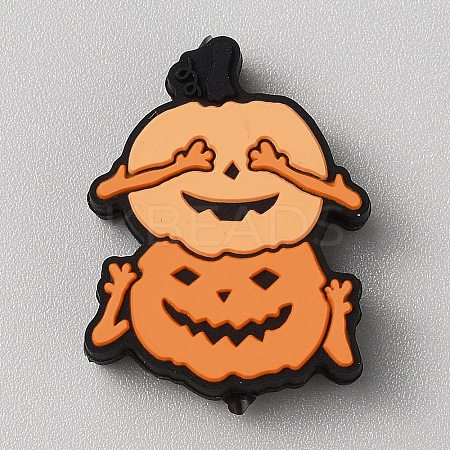 Halloween Themed Food Grade Eco-Friendly Silicone Focal Beads SIL-CJC0012-04C-1