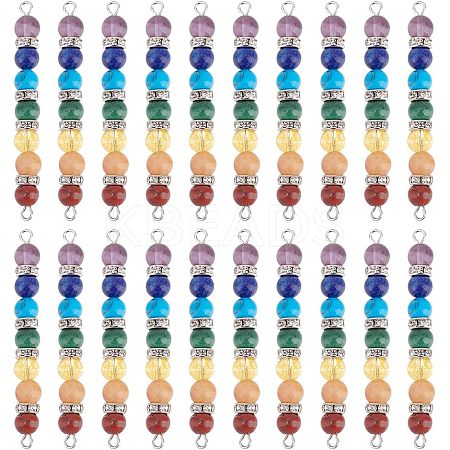 HOBBIESAY 20Pcs Chakra Natural & Synthetic Gemstone Connector Charms FIND-HY0001-32-1