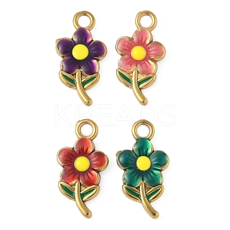 304 Stainless Steel Enamel Pendants STAS-P408-14G-M-1