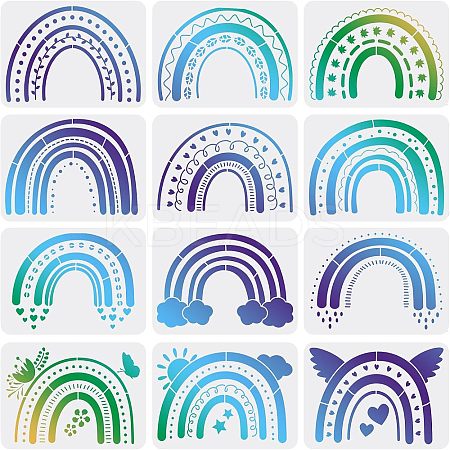 Plastic Reusable Drawing Painting Stencils Templates Sets DIY-WH0172-415-1