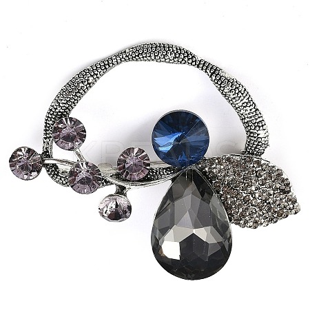 Zinc Alloy Colorful Rhinestone Brooch LS-JEWB-U011-03AS-01-1