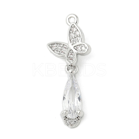 Brass Micro Pave Cubic Zirconia Pendants KK-M326-04P-1