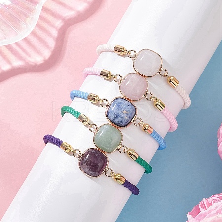 Natural Gemstone Beads Silder Bracelets BJEW-JB13391-1