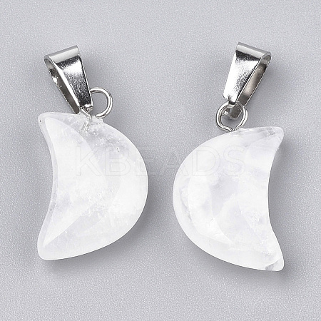 Moon Natural Quartz Crystal Pendants LS-X-G-Q369-04-1