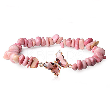 Fashionable Natural Rhodochrosite Chips Beaded Bracelets TI6720-13-1
