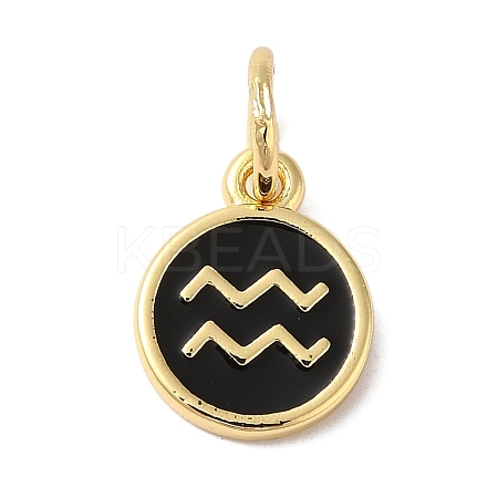 Real 18K Gold Plated Brass Enamel Charms KK-L216-001G-E01-1